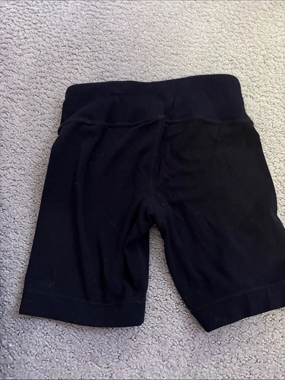 Athleta Girl Black Ribbed-Waist Bike Shorts
